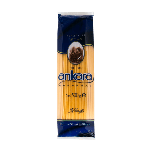 ماکارونی ترکیه فرم اسپاگتی نازک آنکارا (ANKARA) حجم 500 گرمی | پاستای دوروم ترکیه